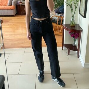 Levis ribcage straight ankle jeans black size 27 VGUC